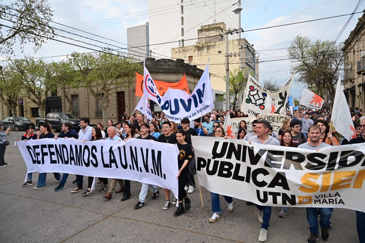 La marcha de este miércoles en Villa María (La Voz)