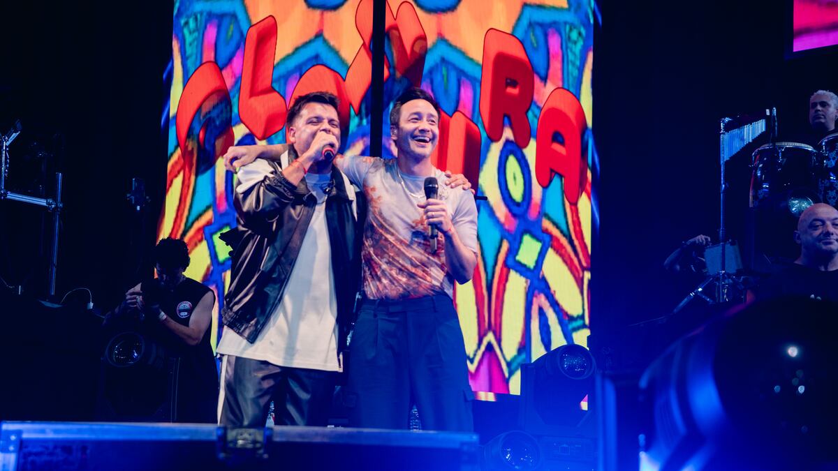 Q' Lokura y Luciano Pereyra, en el Movistar Arena. (Universal Music)