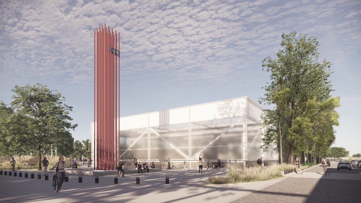 Microestadio. El proyecto plantea un polideportivo cubierto con capacidad para 3 mil personas. (Gentileza Estudio Albrieu-Barrionuevo)
