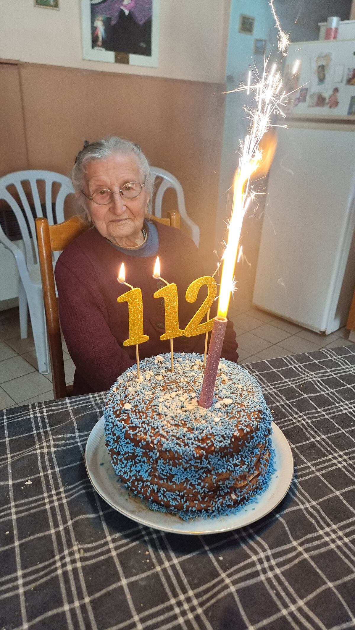 Onorina Apprato de Tagliaferro celebró hoy con familiares sus 112 años. (Gentileza familia Tagliaferro)