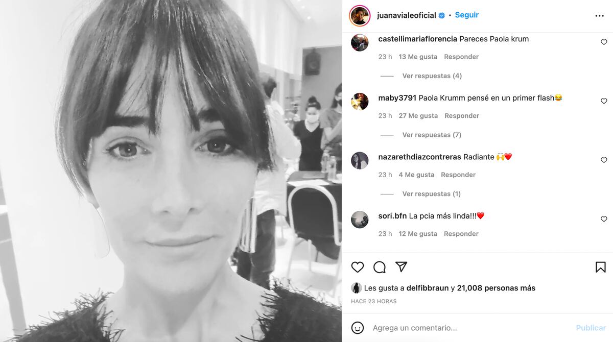 El nuevo look de Juana Viale por el que la confundieron con Paola Krum.