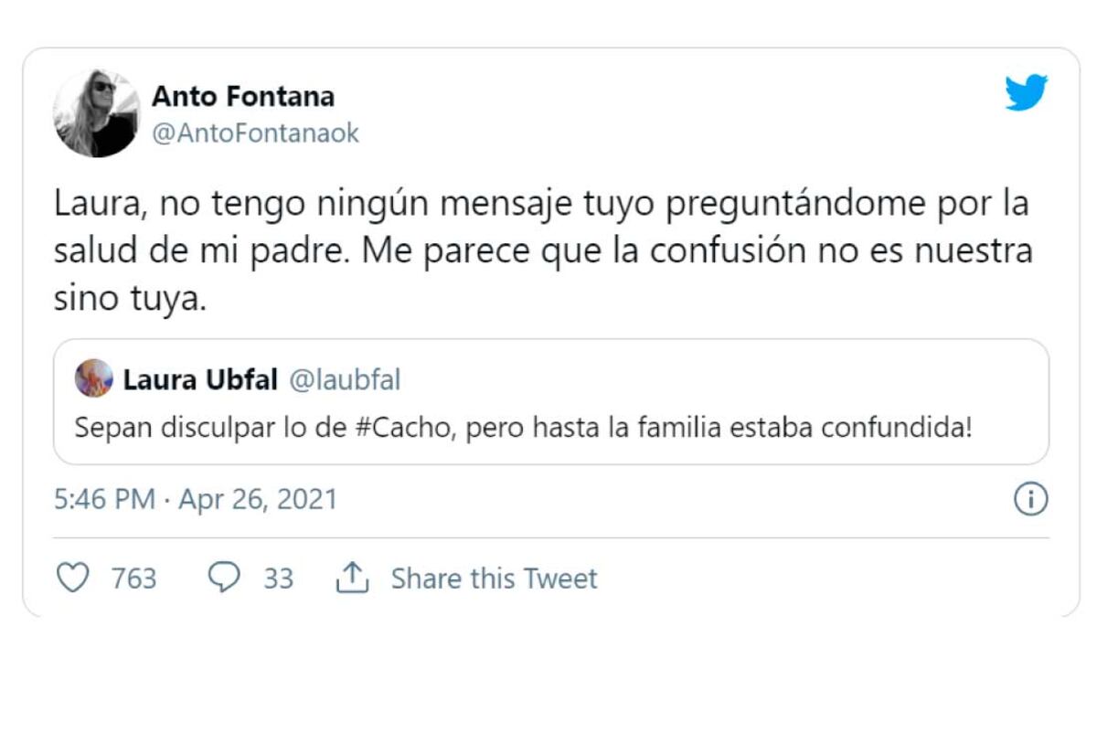 Fontana le respondió a Ubfal en Twitter. (Twitter)