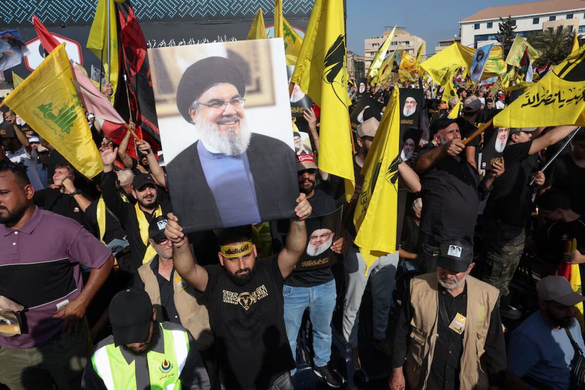 Cientos de seguidores de Hezbollah recordar al fallecido jefe terrorista Hassan Nasrallah (Gentileza)
