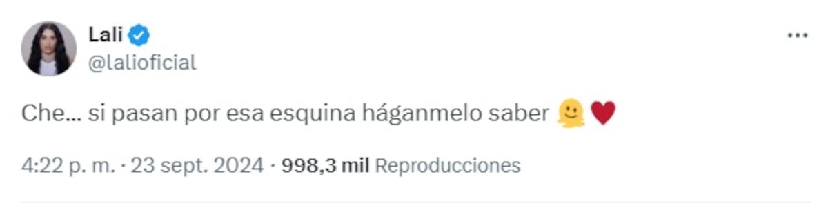 Lali en Twitter (Captura de pantalla)