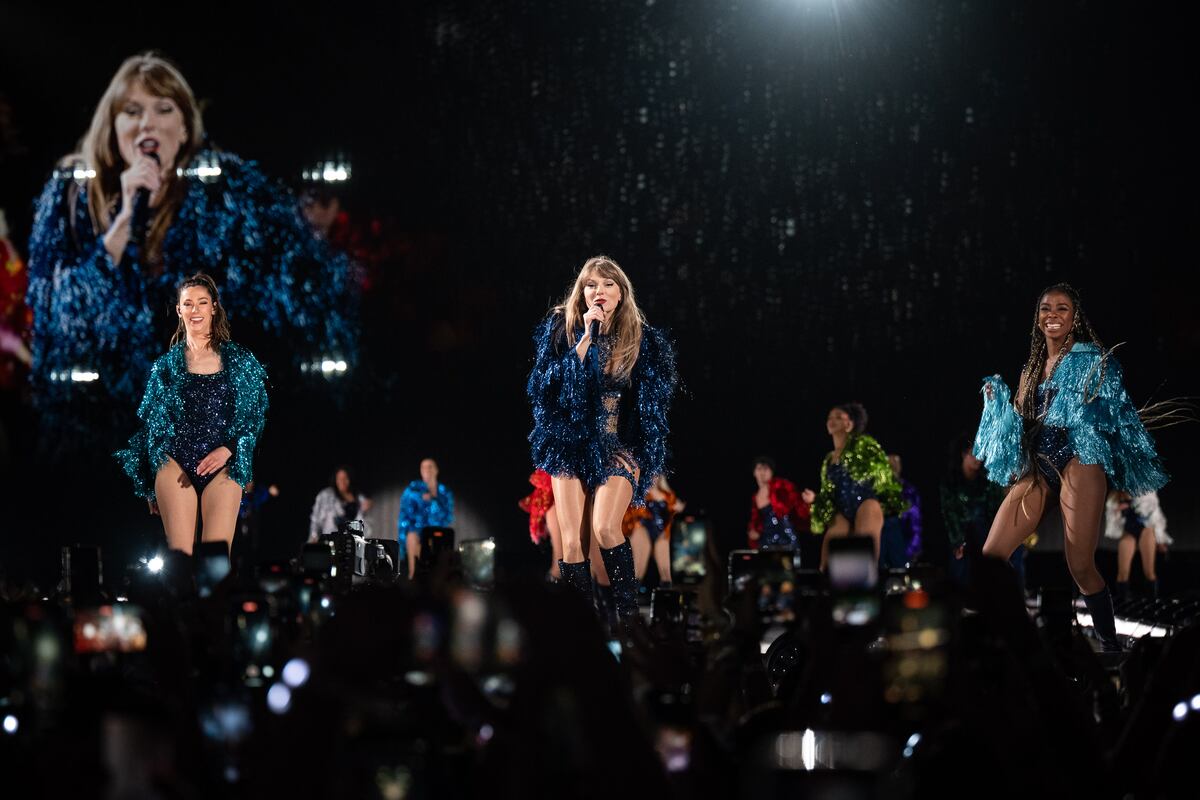 Taylor Swift, en el último show de la serie de tres que ofreció en River. (Gentileza @irishsuarez/ @its.tiven)