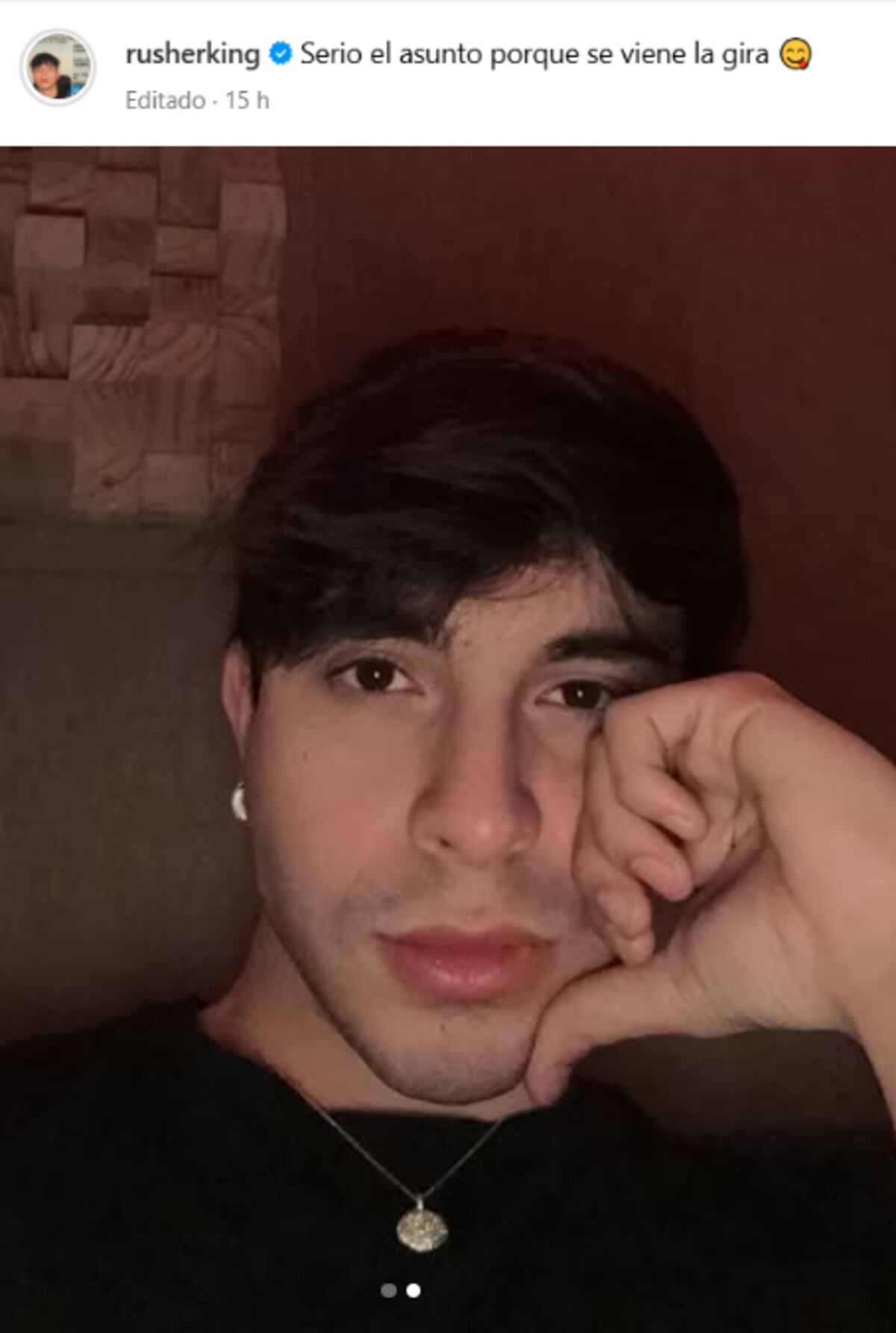 El posteo de Rusherking en Instagram después de su separación con Ángela Torres