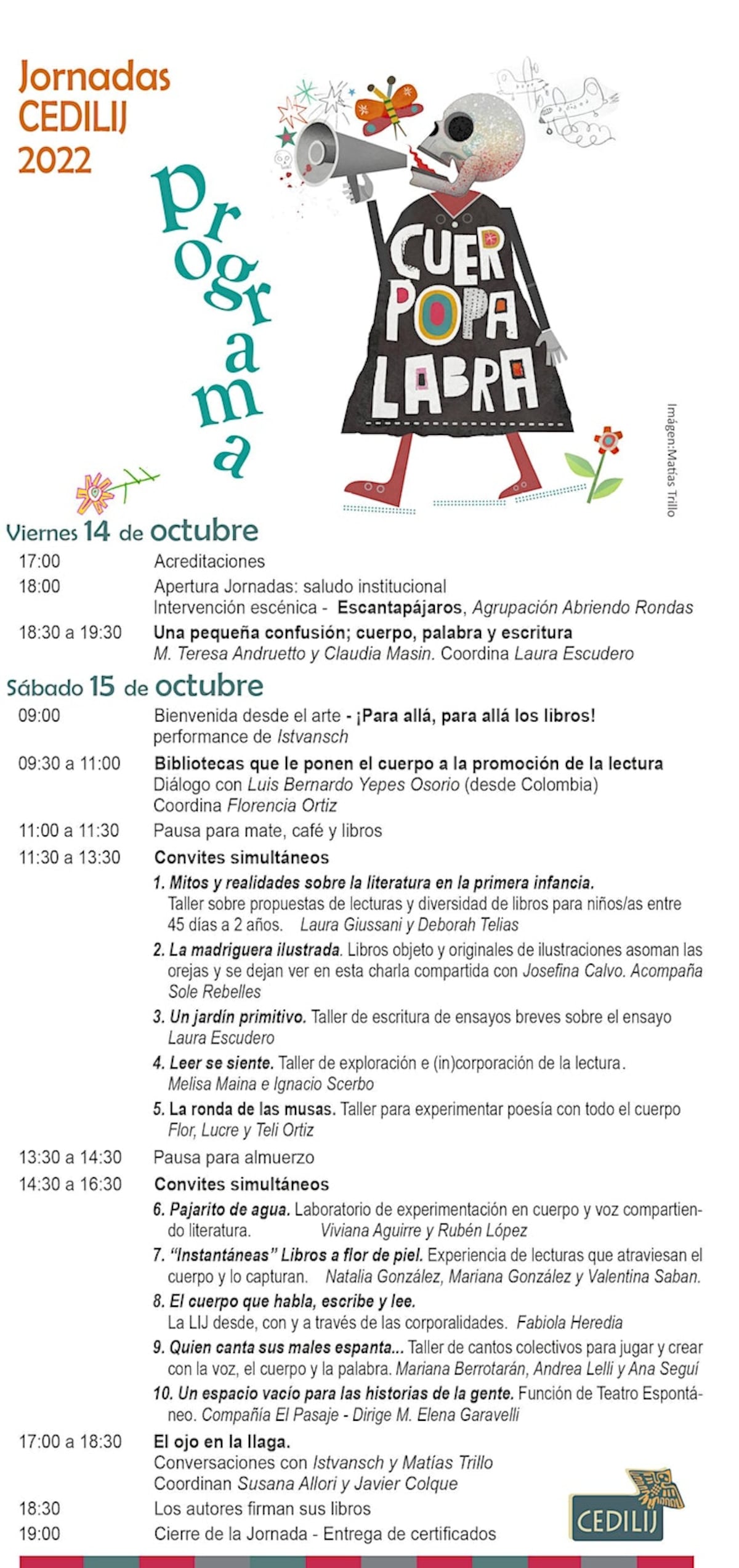 "Cuerpopalabra", 13° jornada anual de Cedilij.