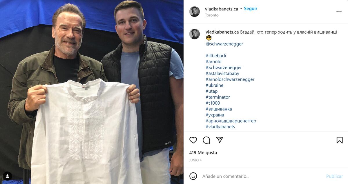Arnold Schwarzenegger y Vlad Kabanets. (Instagram Vlad Kabanets)
