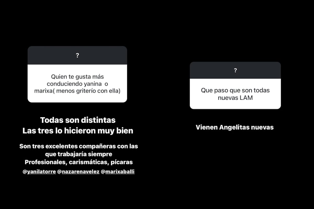 Las stories que compartió el conductor de LAM. (Instagram @angeldebritooki).