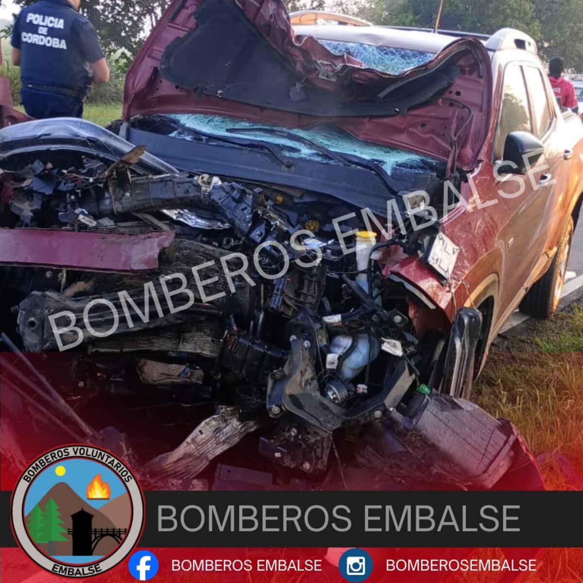 Una mujer falleció tras un choque en la zona de Embalse. (Bomberos de Embalse