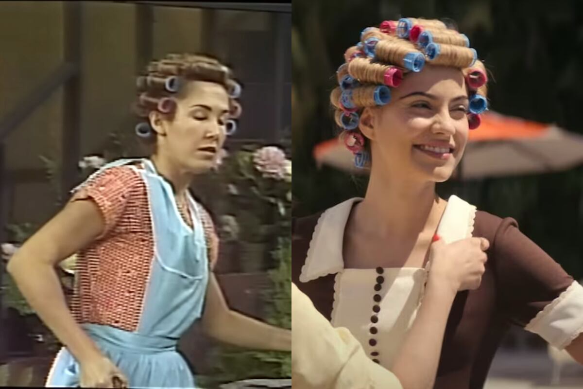 Bárbara López como Margarita Ruiz, personaje inspirado en Florinda Meza. (Captura de pantalla).