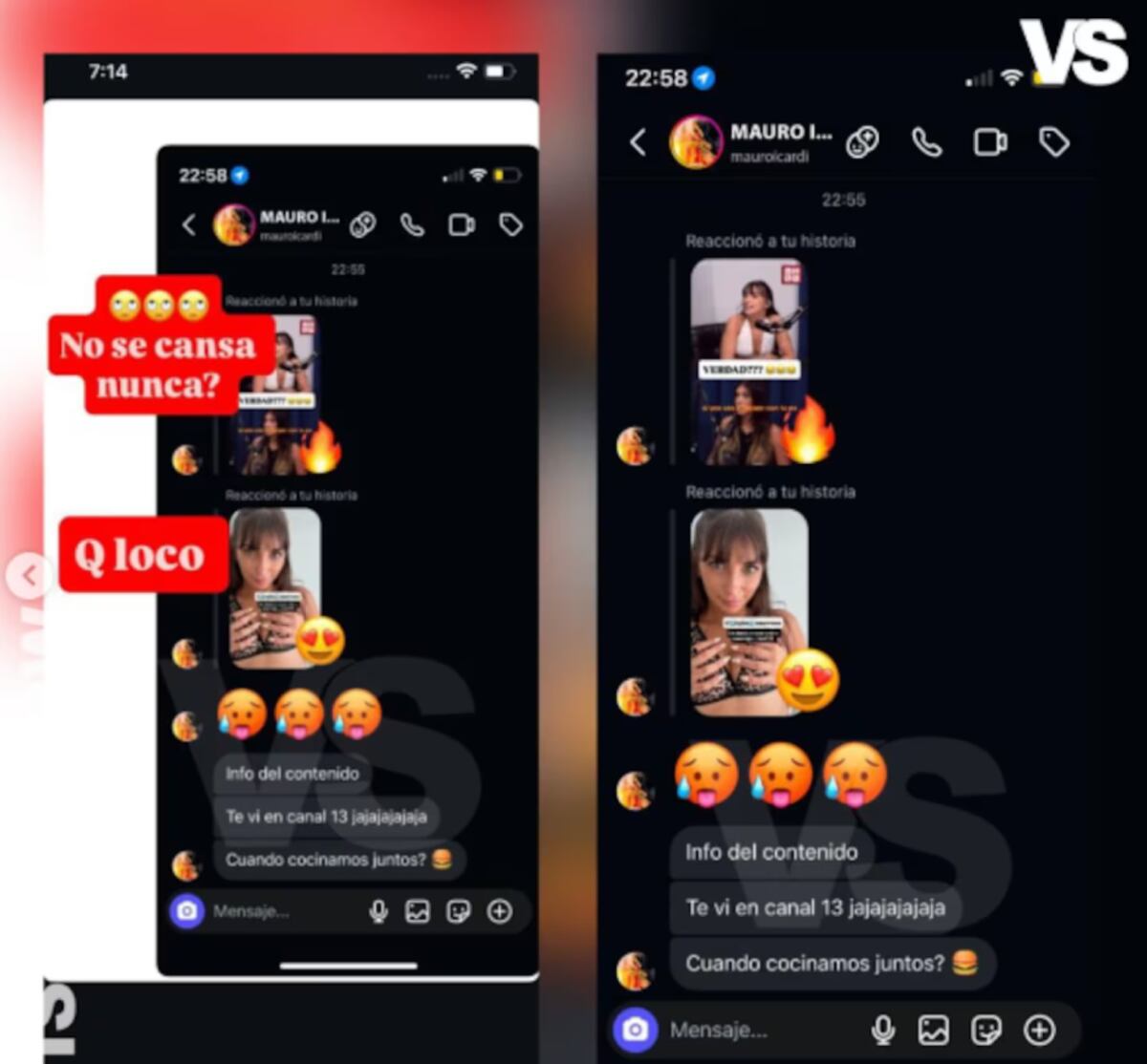 Los chats de Mauro Icardi con Camila Núñez. (Captura)