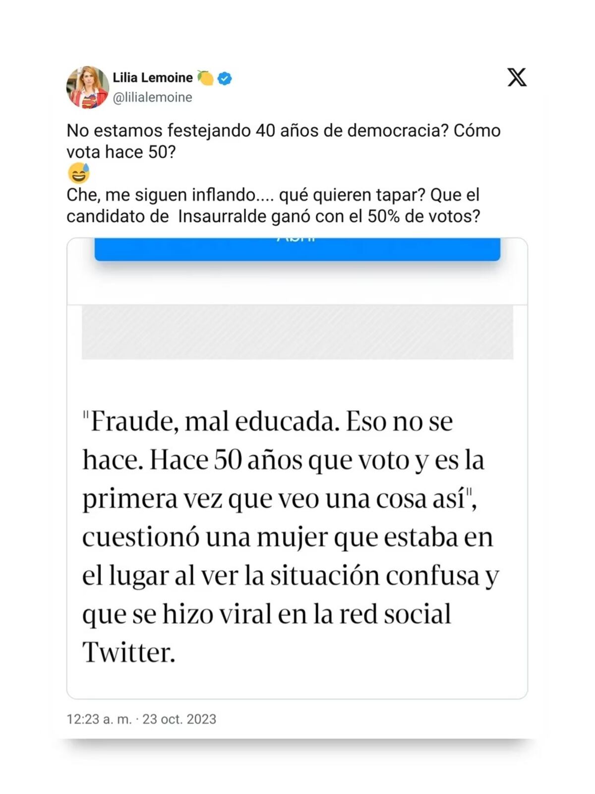 Los tuits de Lilia Lemoine.
