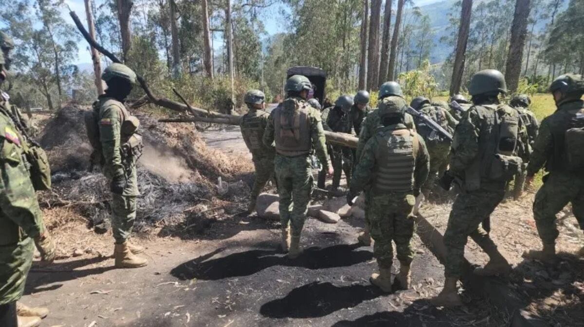 Militares despejan los caminos. (La Hora)