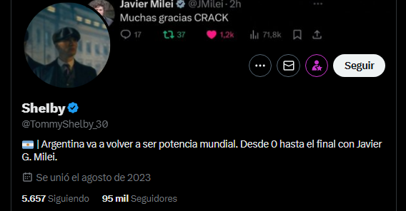 La imagen falsa de Axel Kicillof supuestamente comprando en un Apple Store en Nueva York fue compartida por cuentas libertarias en redes sociales. (Captura)