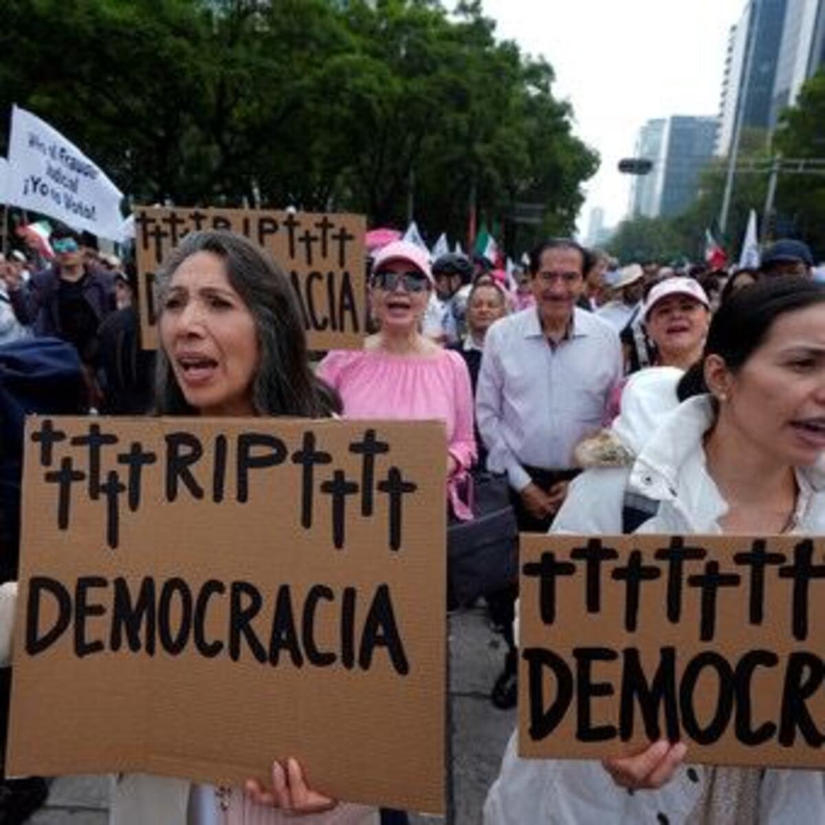 Protesta en México por la democracia judicial.