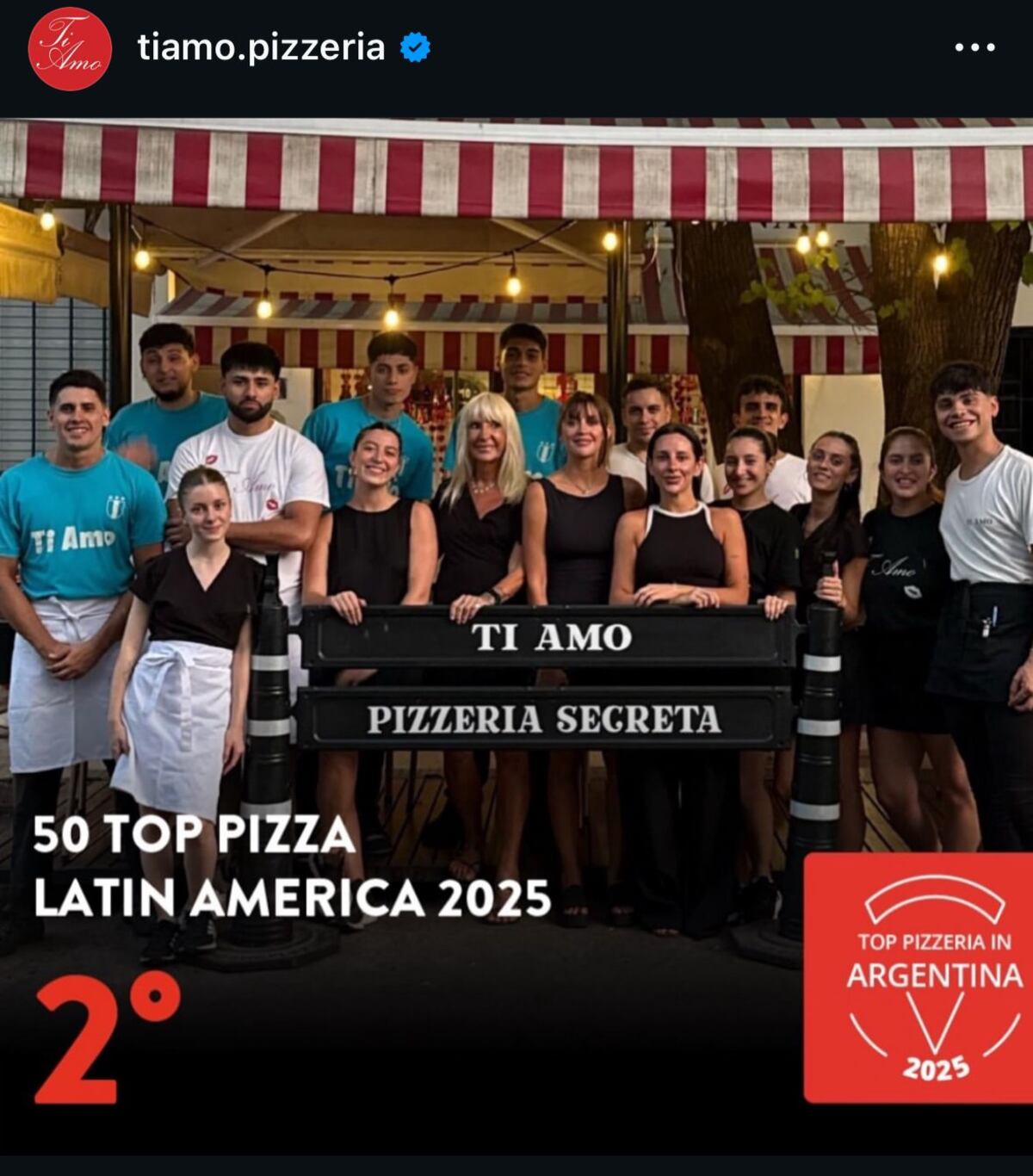 La pizzería se posicionó en el ranking de Top 50 de pizzerias a nivel mundial este 2025.