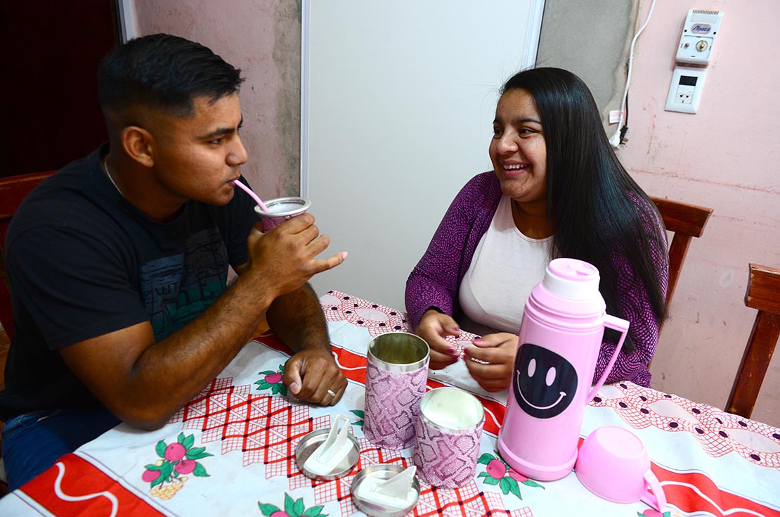 Carla y Esteban, en su casa de Marqués Anexo.