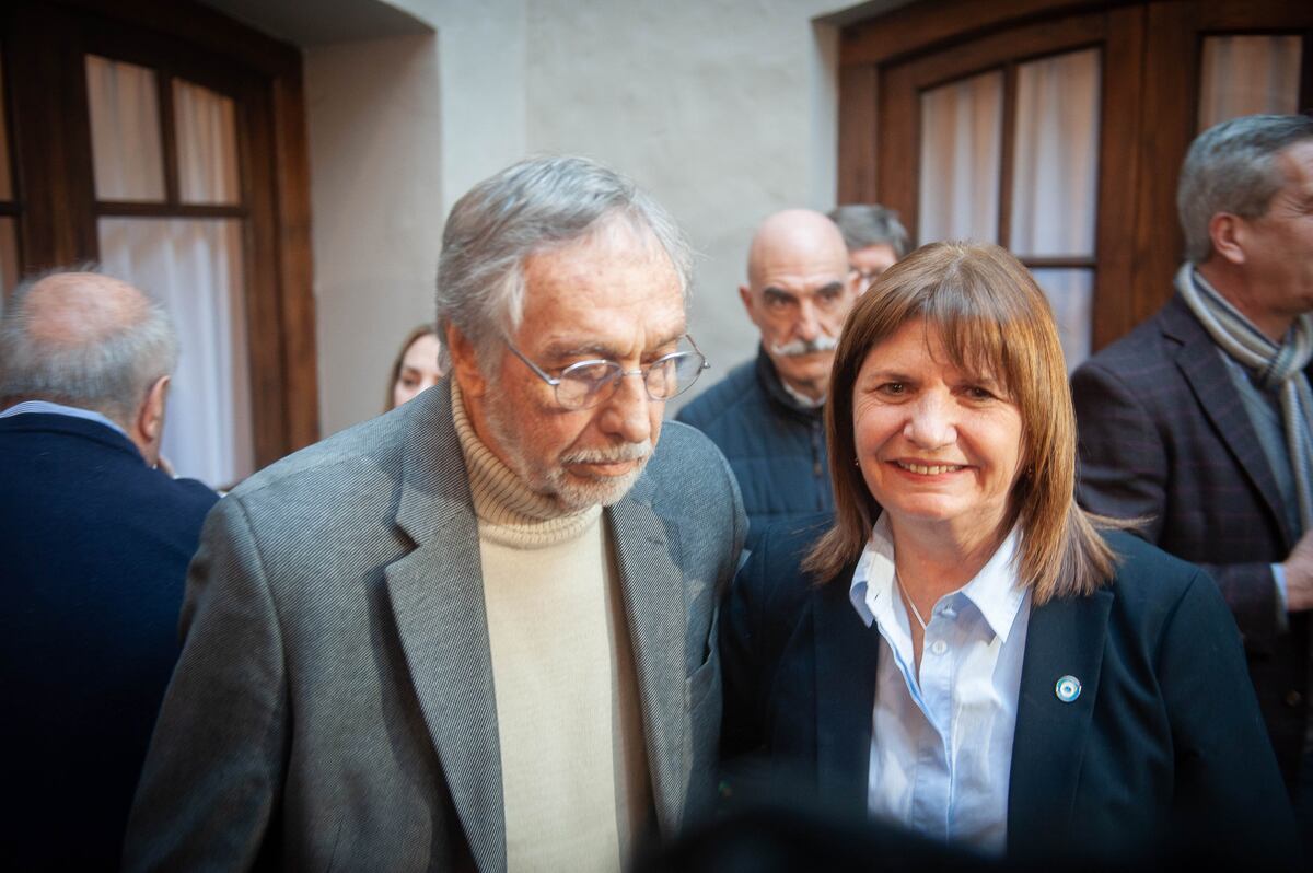 Conferencia de Patricia Bullrich junto Luis Brandoni y su equipo e intelectuales que apoyan su candidatura .
Foto Federico Lopez Claro