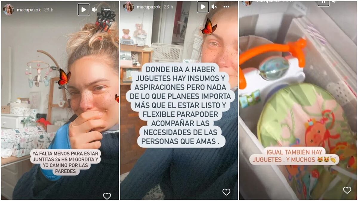 Las historias de Macarena Paz al enterarse que a su hija Abril le dieron el alta.