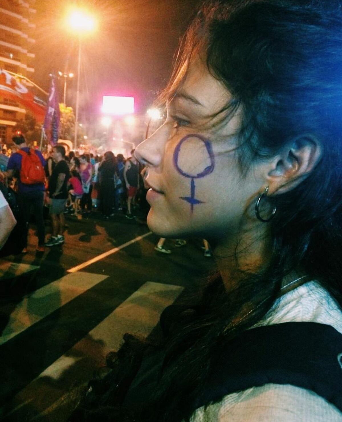 Bianca, a sus 13 años, en el primer Ni Una Menos.