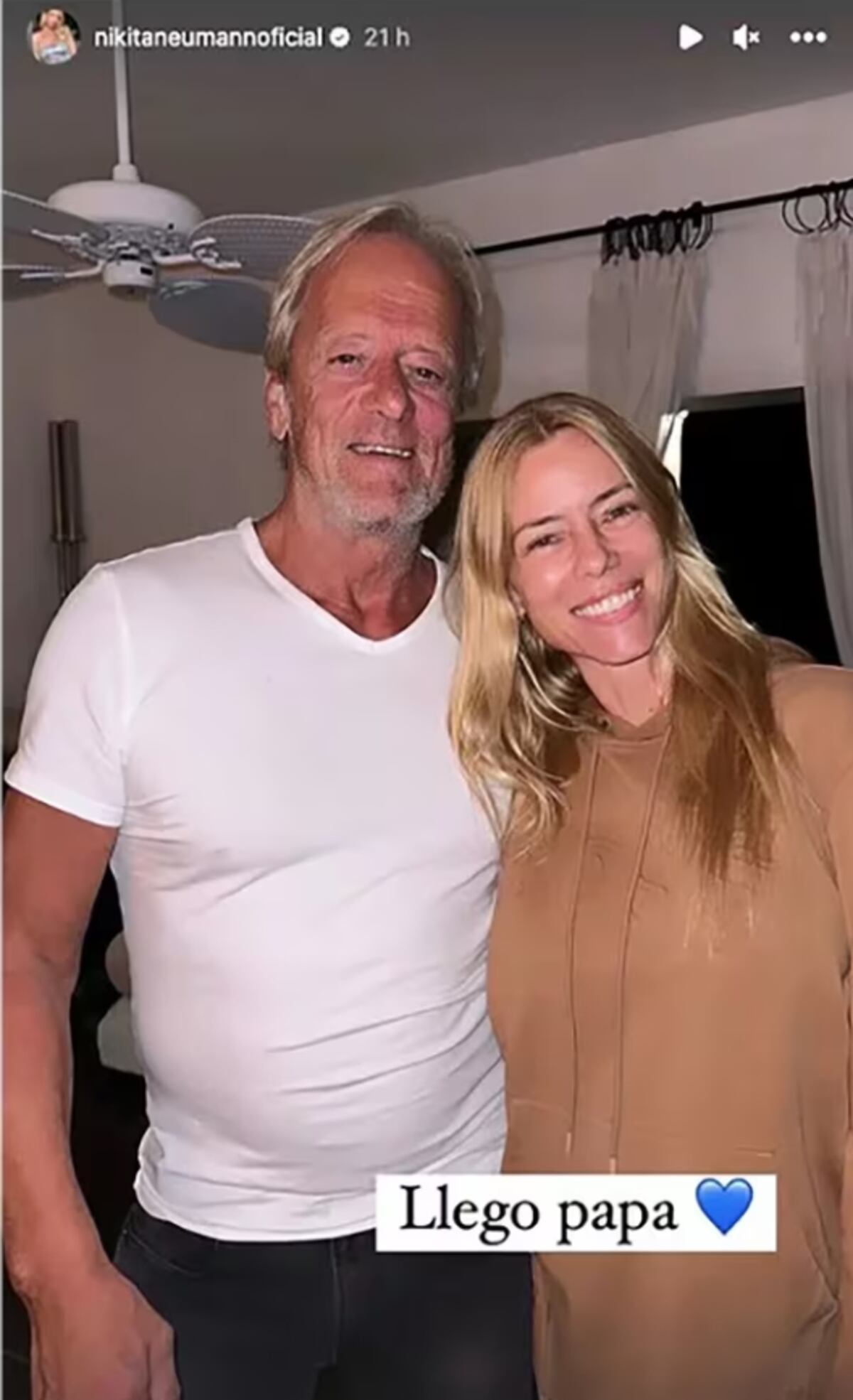 Nicole Neumann celebró la llegada de su padre para su fiesta de casamiento. (Foto de Instagram)