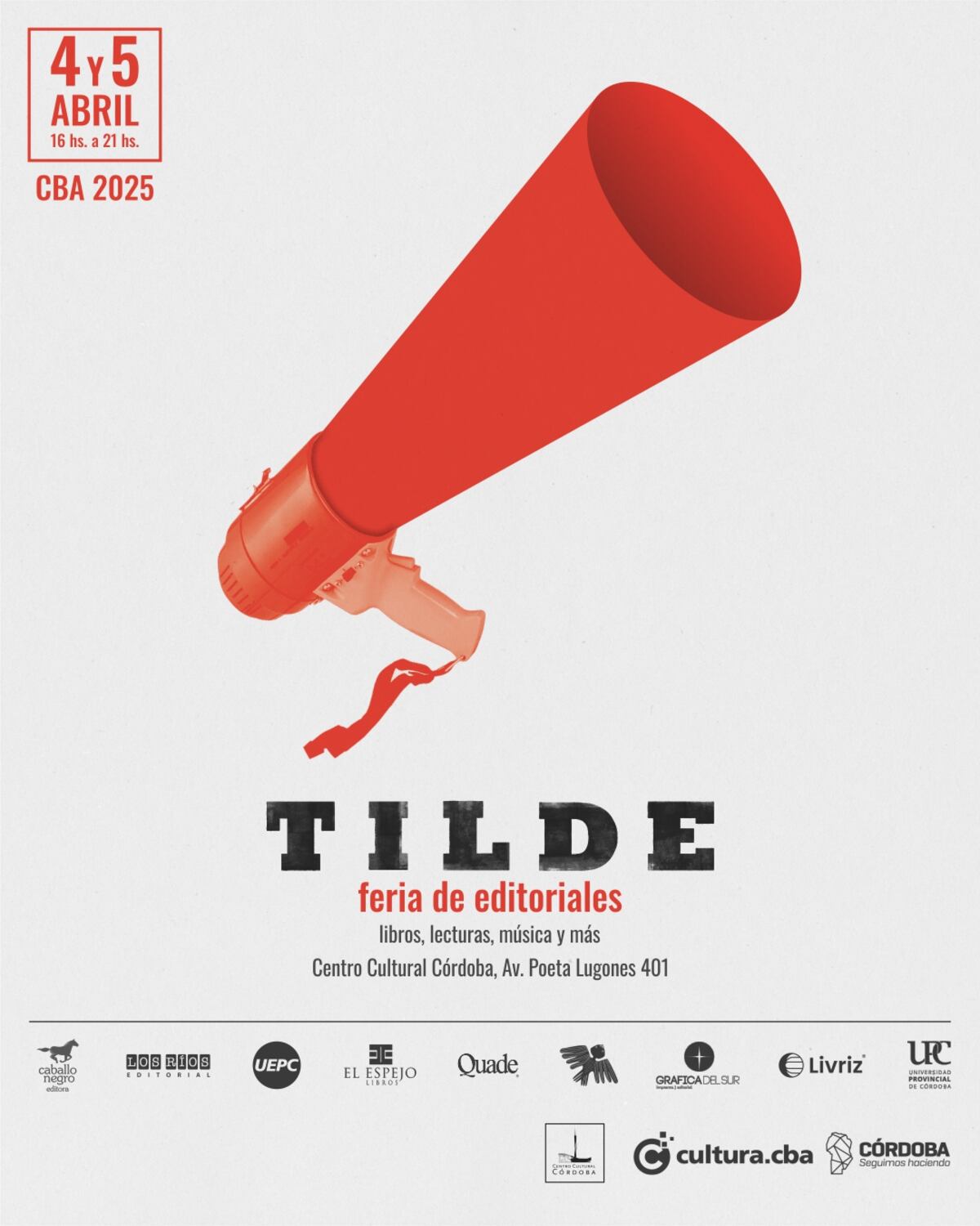 El afiche oficial de la cuarta edición de la feria de editoriales Tilde. (Prensa Tilde).