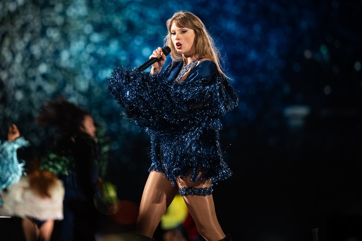 Taylor Swift, en el último show de la serie de tres que ofreció en River. (Gentileza @irishsuarez/ @its.tiven)