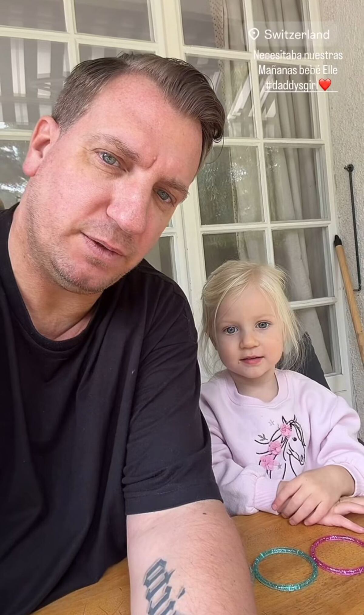 Maxi López y su hija, Elle