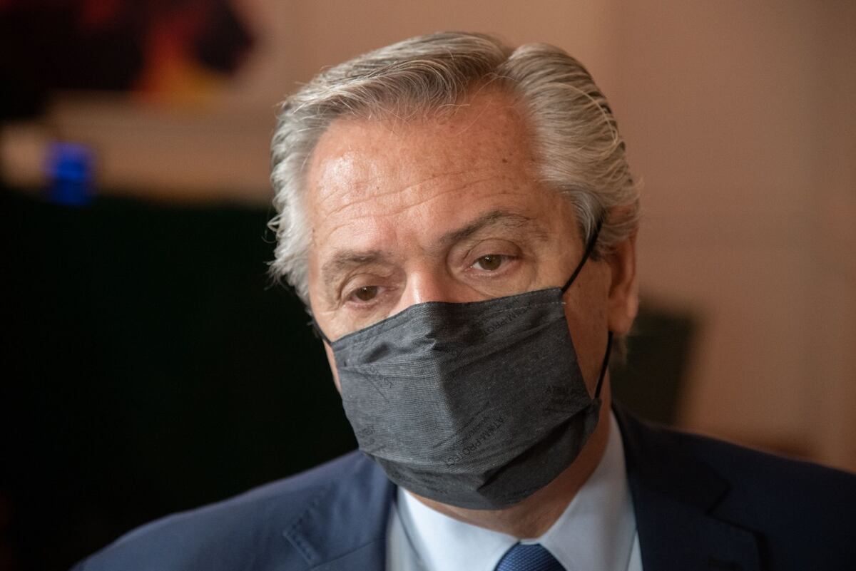 El presidente Alberto Fernández brindó declaraciones a la prensa tras reunirse con Kristalina Georgieva, directora del FMI.
