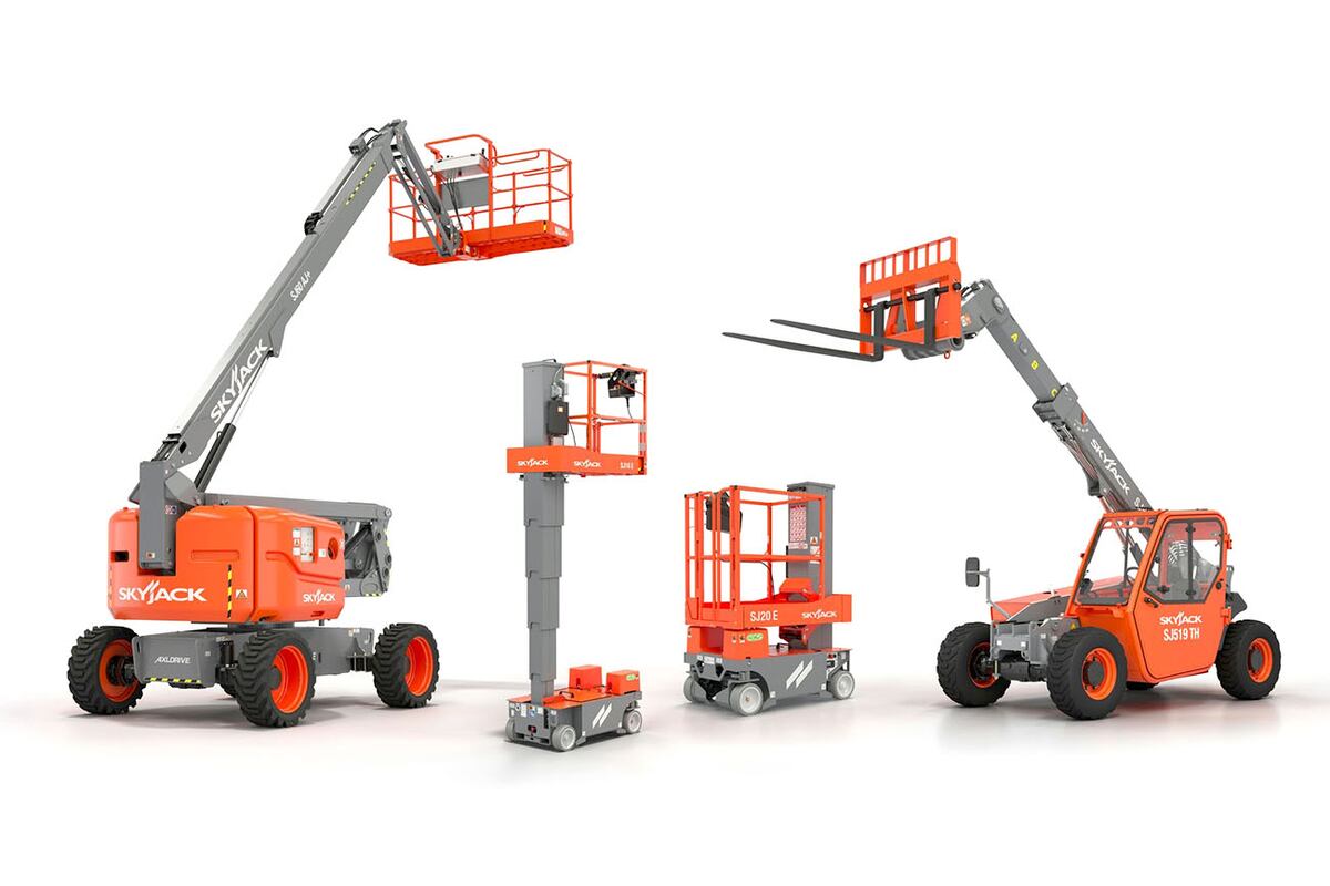 SKYjack. Ofrece una amplia gama de elevadores de tijera adecuados para trabajos en interiores y exteriores.
