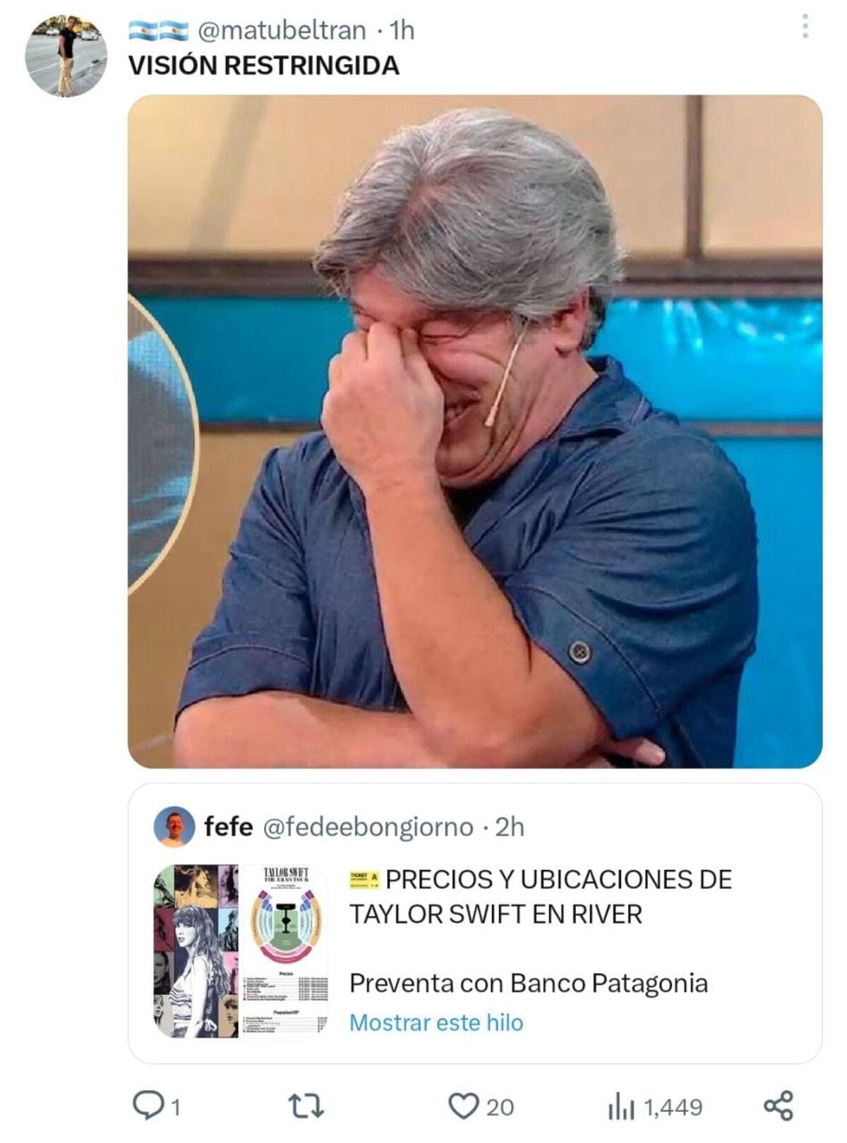 Estallaron los memes por la llegada de Taylor Swift a la Argentina. (Captura)
