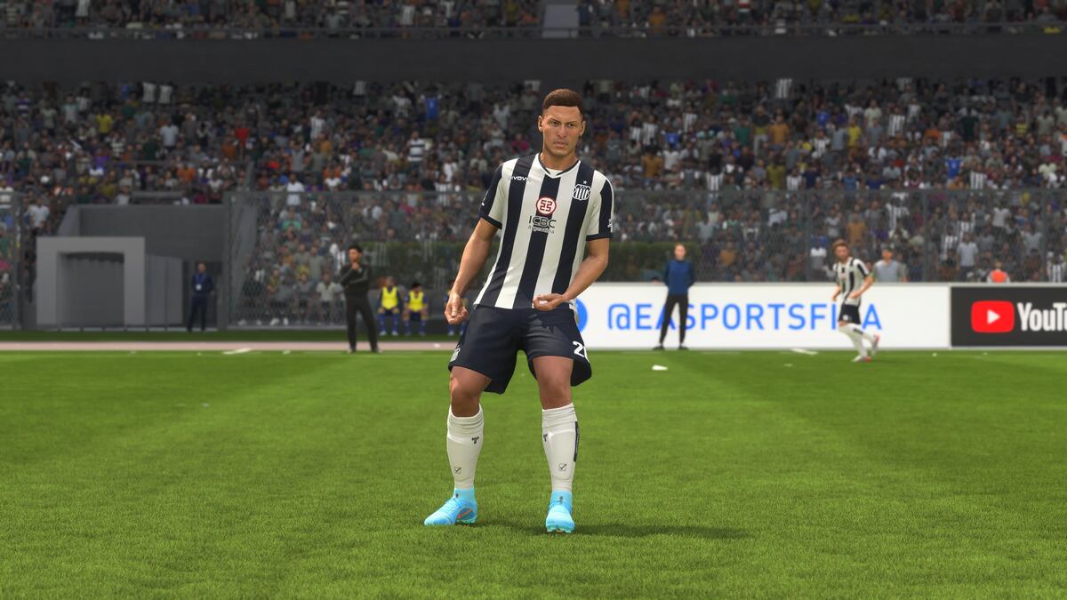 ALAN FRANCO. Capturas de imágenes en una Playstation 5 de cómo se ve Talleres en el videojuego Fifa 23.