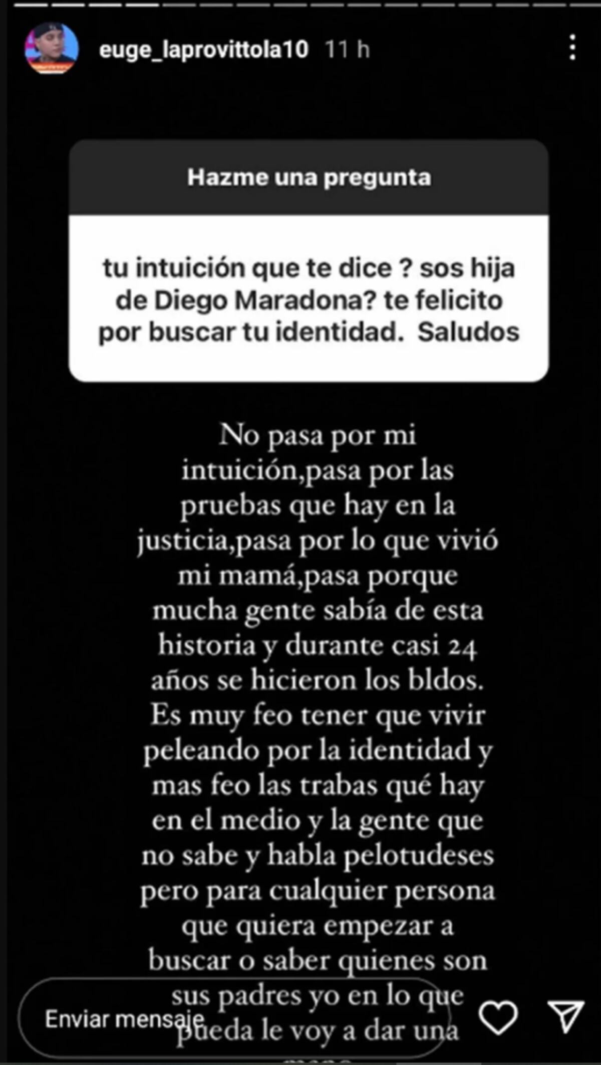 Eugenia Laprovittola hizo fuertes declaraciones. (Instagram Eugenia Laprovittola)