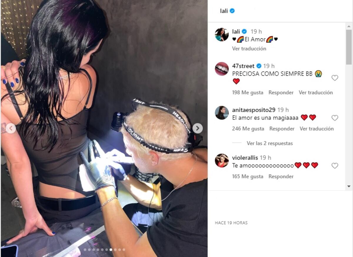 Lali mostró su nuevo tatuaje (Captura de pantalla)