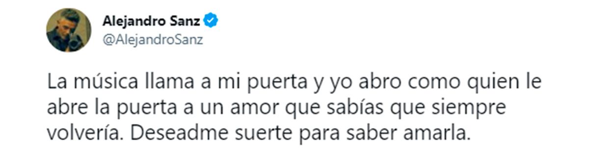 Los tuits de Alejandro Sanz que alertaron a sus seguidores.