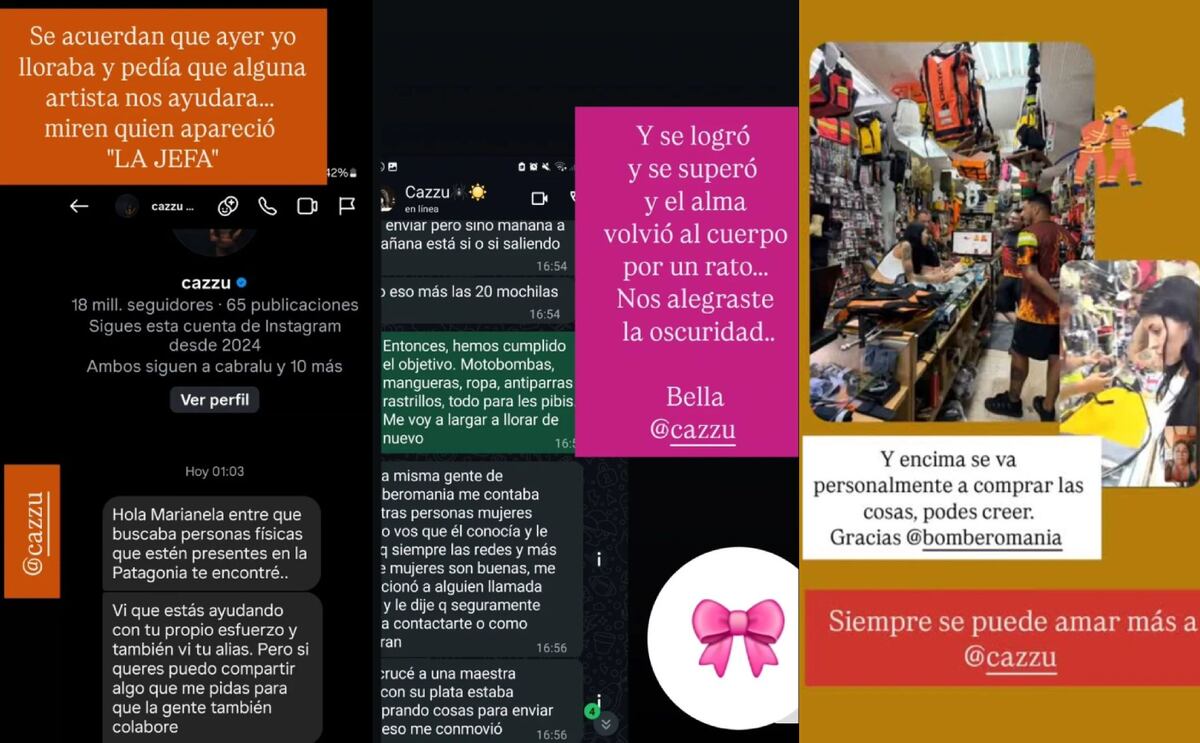 Los mensajes de Cazzu preocupada por juntar el dinero necesario para ayudar a los brigadistas comunitarios que combaten los fuegos en la Patagonia. (Foto: Captura de pantalla)