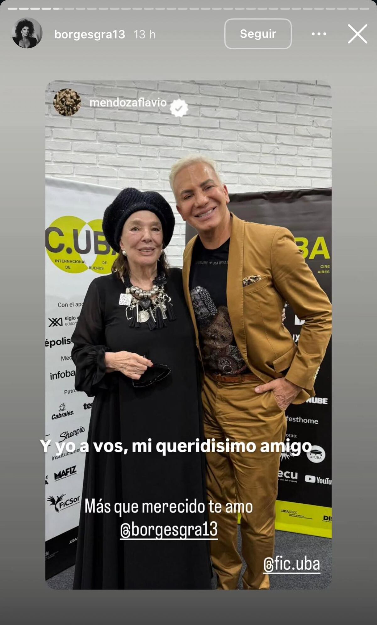 Graciela Borges, Doctora Honoris Causa, y Flavio Mendoza (Captura de pantalla)