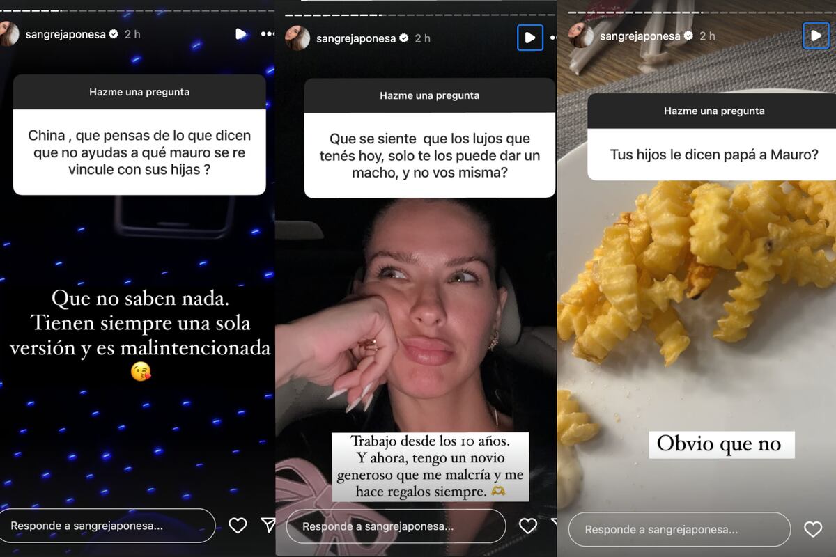 Las historias de la China Suárez respondiendo al hate de sus seguidores. (Foto: Captura de pantalla)