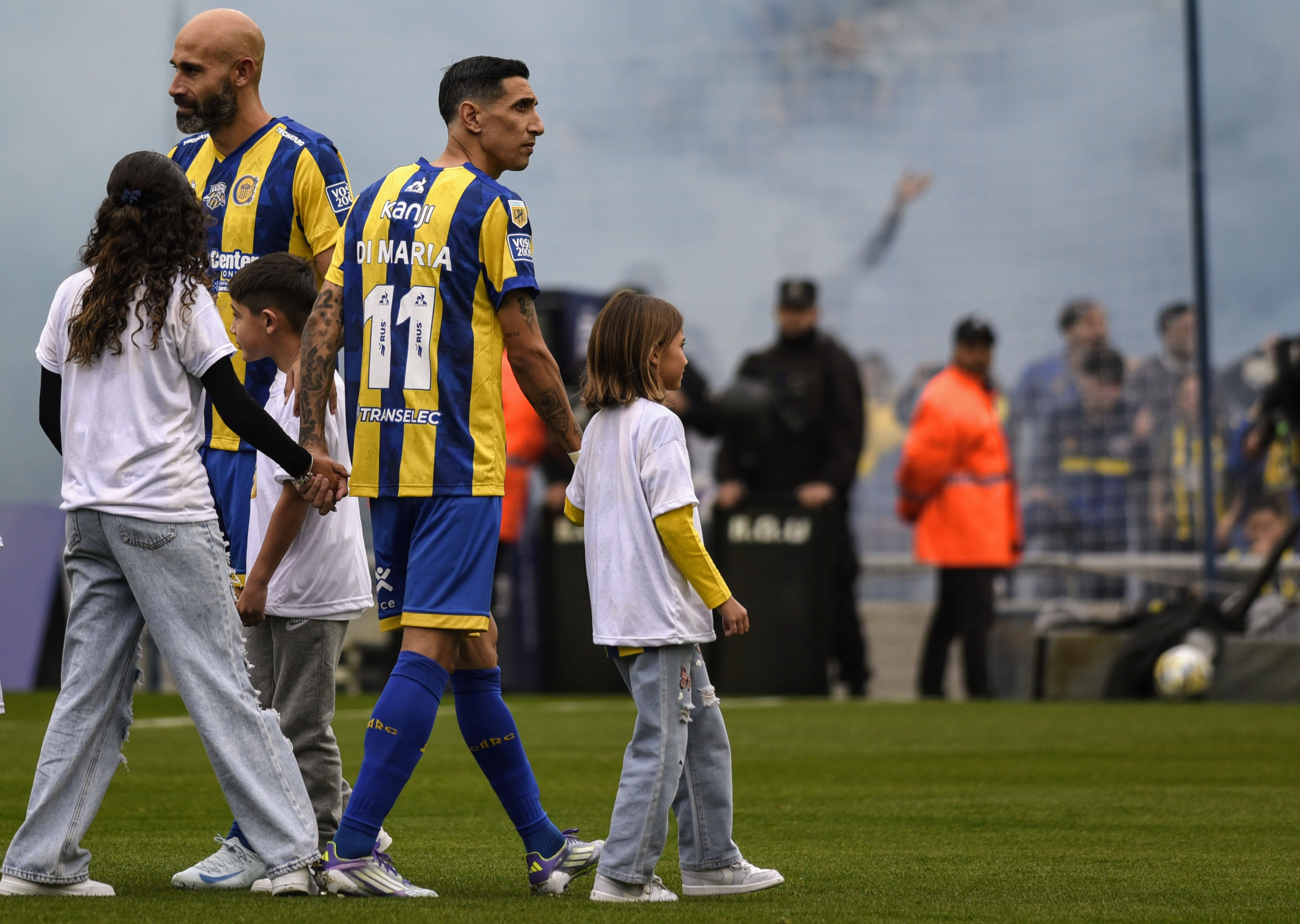 Angel Di Maria en su vuelta a Central. (Fotobaires)