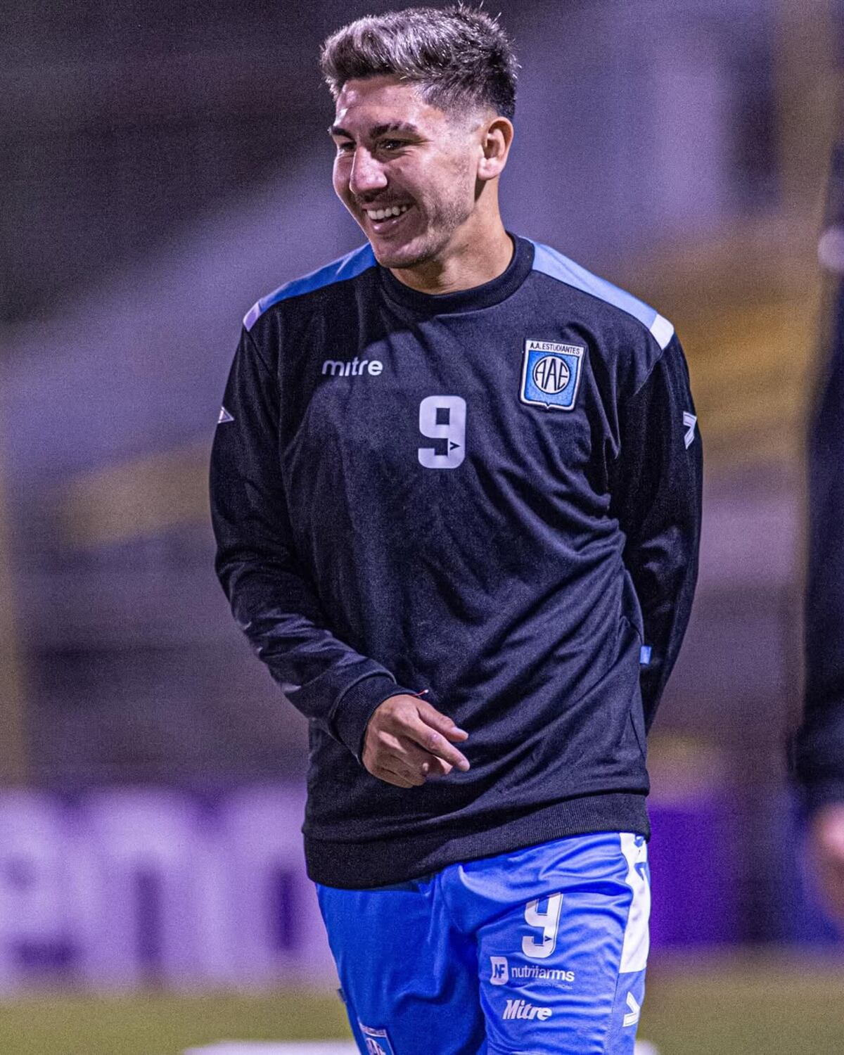 Agustín Fontana y una sonrisa, en Estudiantes. (Prensa Estudiantes).