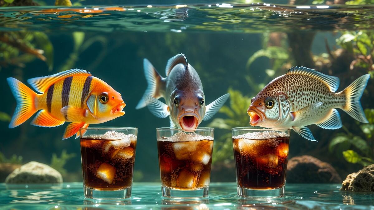 Beben los peces en el río. Imagen ilustrativa. (IA / Grok)