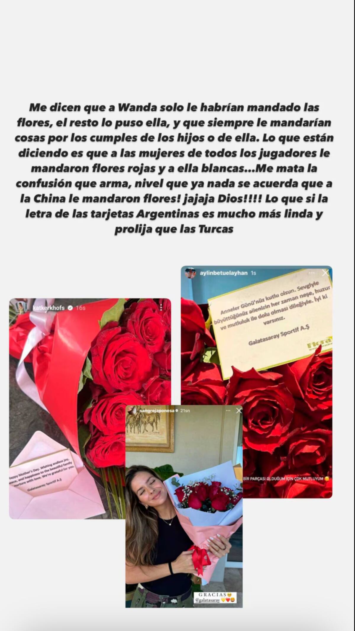 Pochi de Gossipeame reveló qué pasó con el ramo de rosas de Wanda y el de la China. (Foto: Instagram)