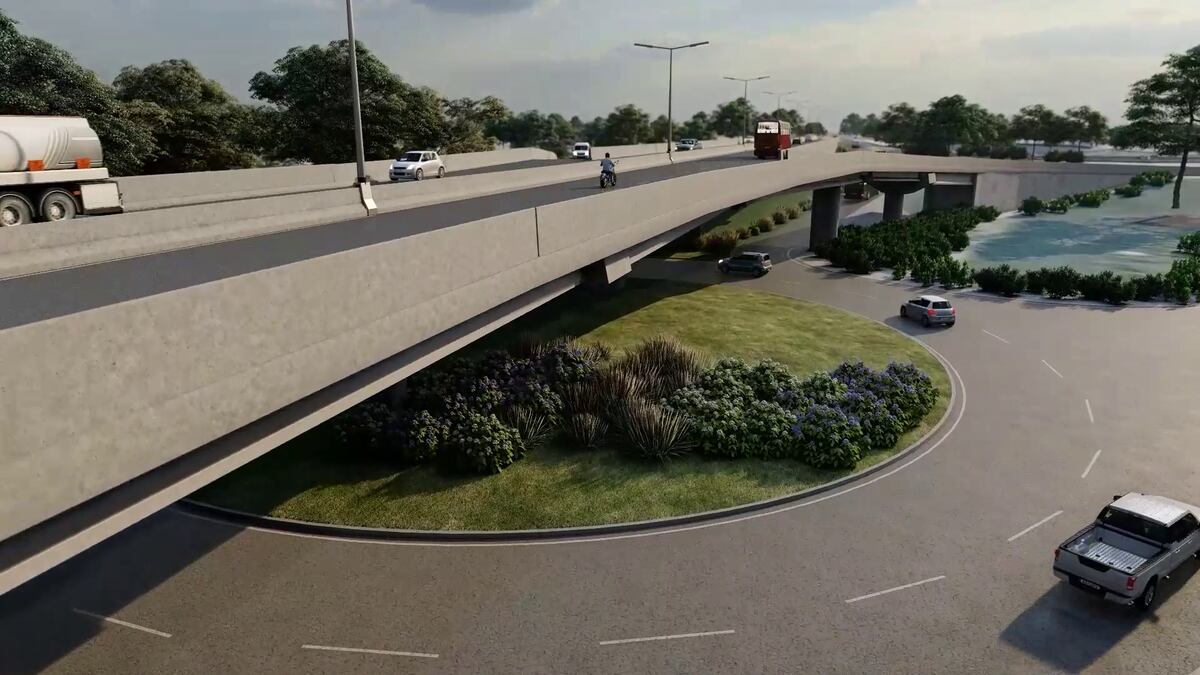 Imágenes de cómo quedará el viaducto de 600 metros y tres rotondas, que se extenderá por avenida Vélez Sarsfield, desde Circunvalación hasta Posadas (Gobierno de Córdoba).