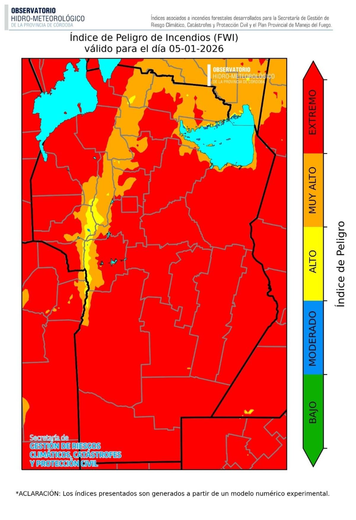 Riesgo extremo de incendios.