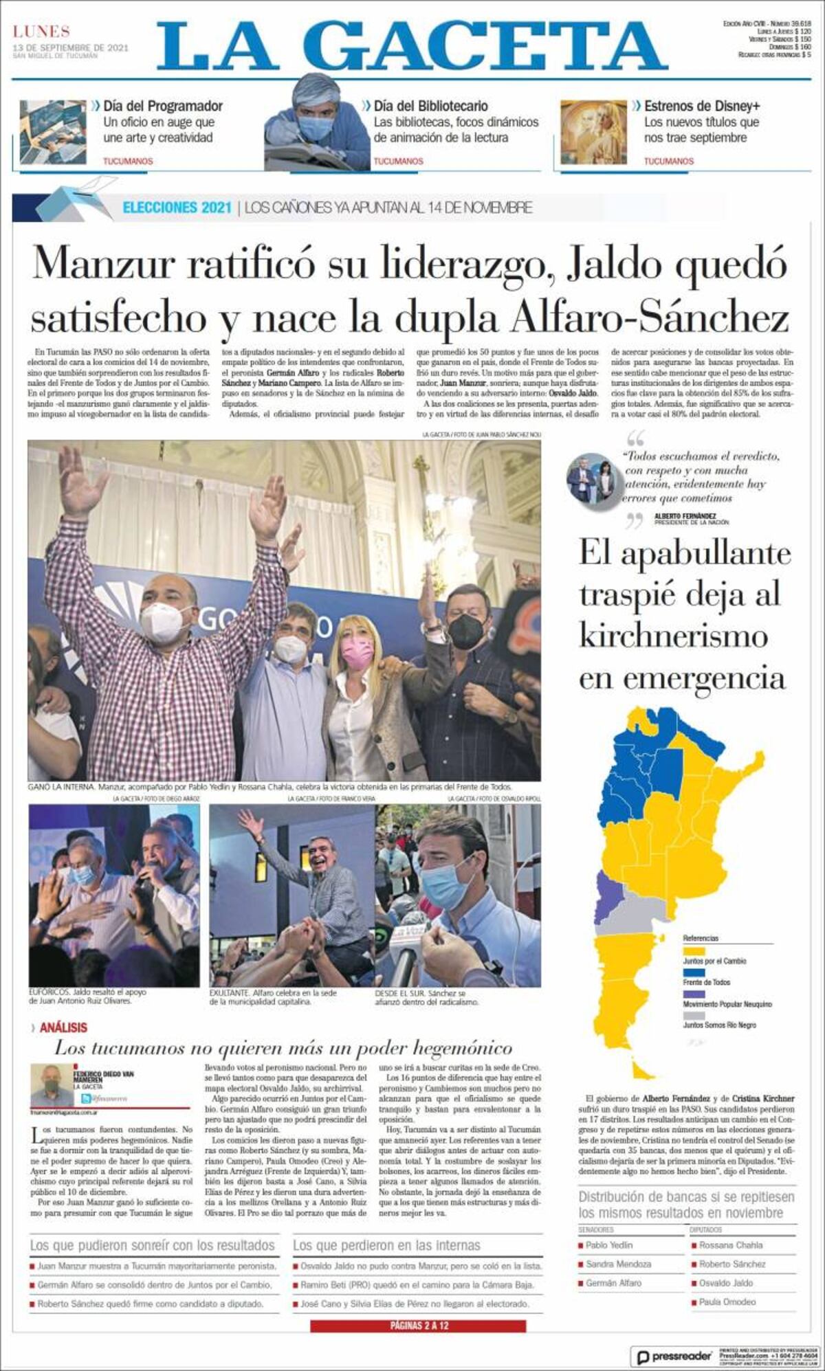 Tapas de los diarios de Argentina.