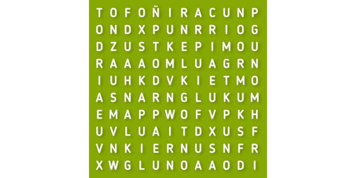 Encontrá la palabra "CARIÑO" en esta sopa de letras.
