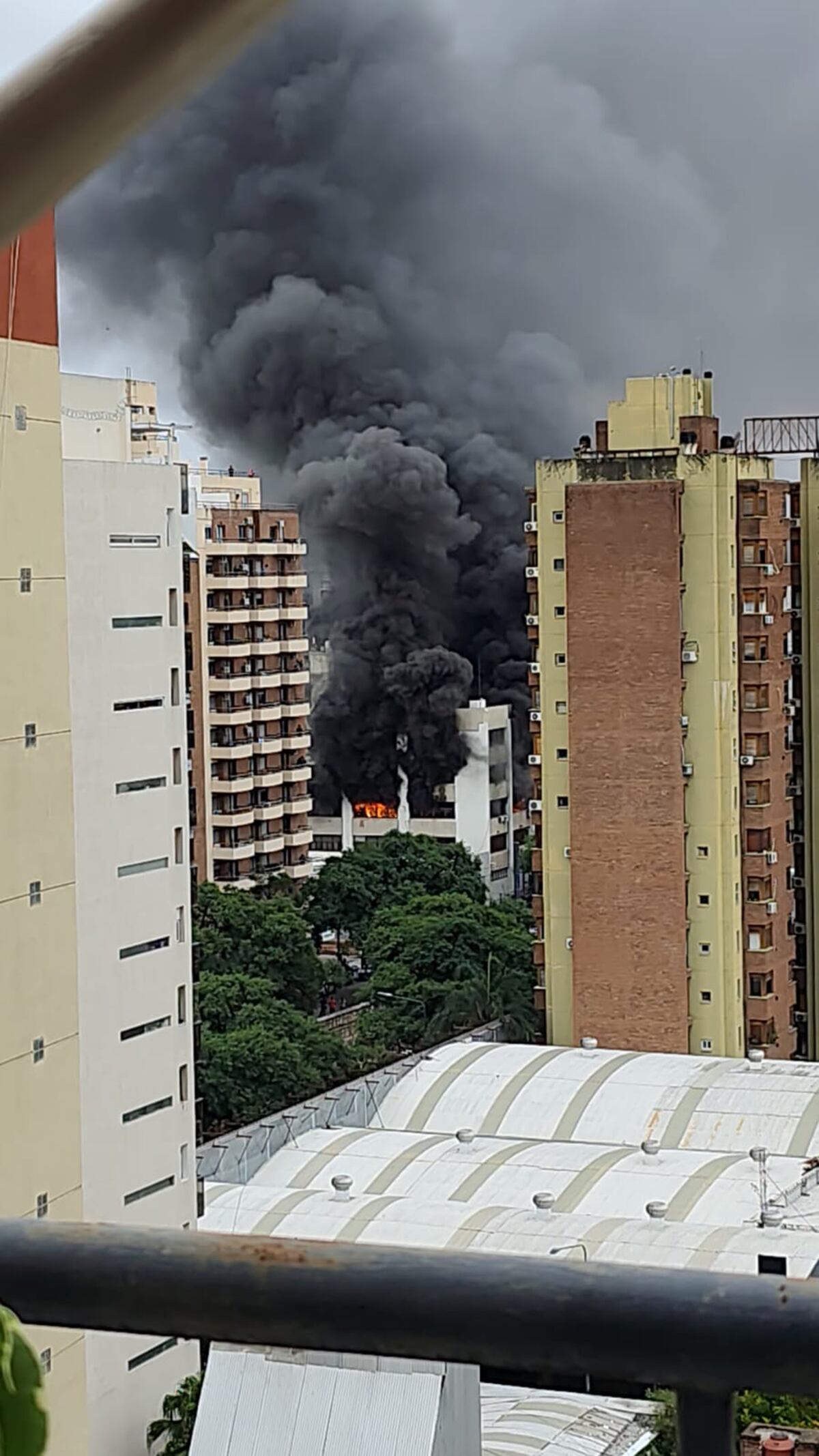 Incendio en la sede de Apross. (Gentileza)