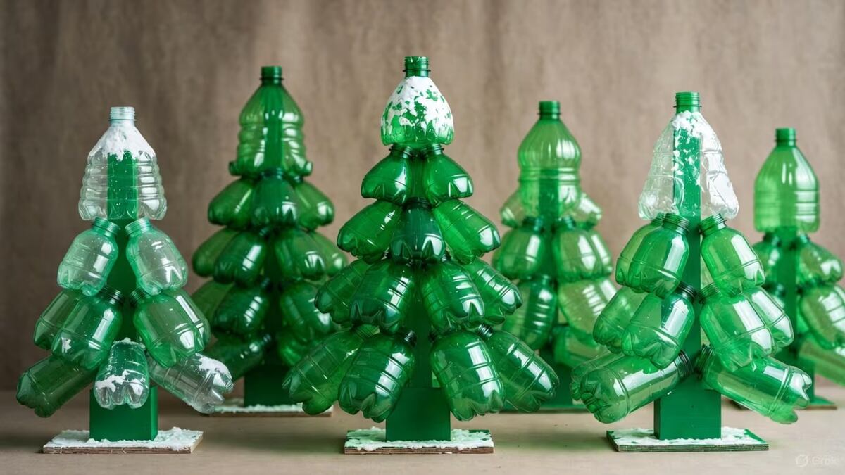 Utilizá las botellas de plástico para decorar tu casa esta Navidad.