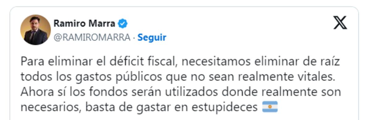 Ramiro Marra y su justificación para cerrar el INCAA.